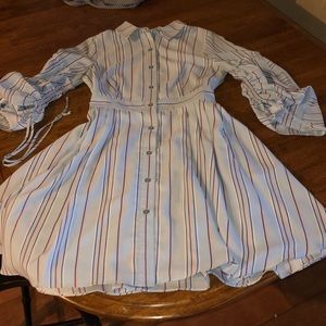 Robin egg blue striped dress